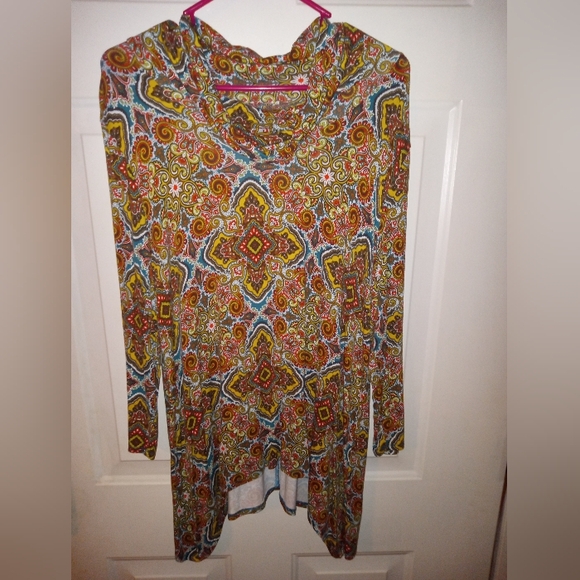 Ruby Rd. Long sleeve Abstract Multicolor Shirt/Blouse. Size Large - Picture 1 of 7
